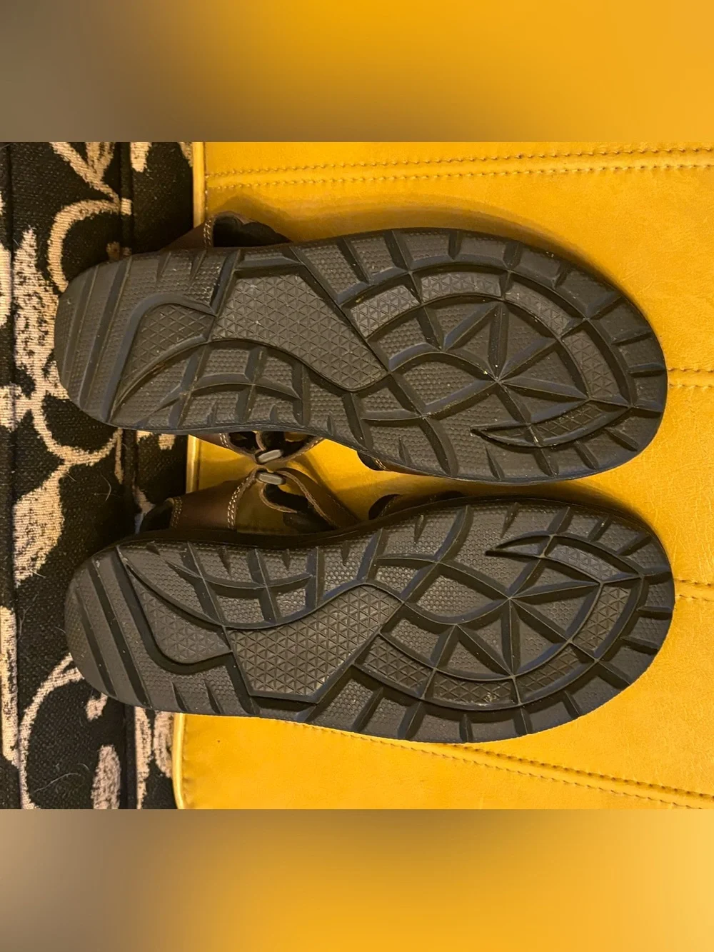 Brown Leather Velcro Sport Sandals